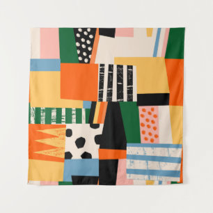 Hand drawn various shapes. Abstract contemporary s Tapestry