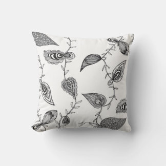 Hand drawn vine pillow