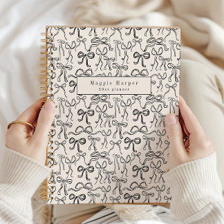 Hand Drawn Vintage Bow Personalized Planner
