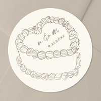 Hand Drawn Vintage Cake Wedding