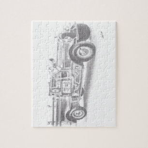 hand drawn vintage fire truck sketch jigsaw puzzle