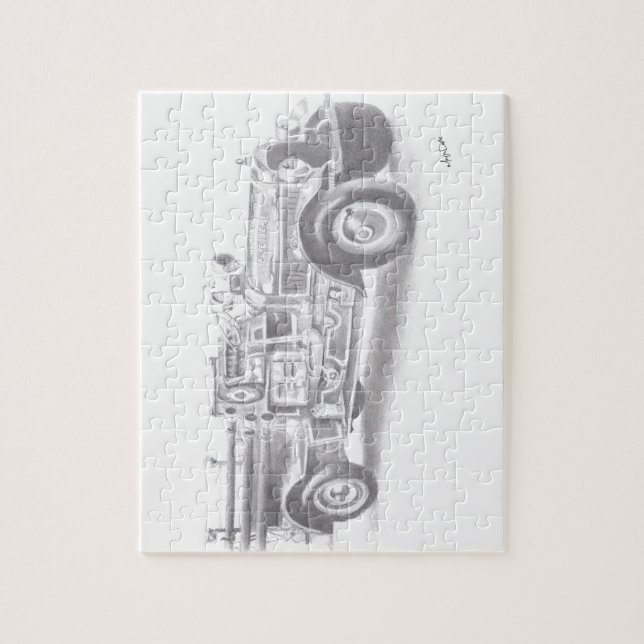 hand drawn vintage fire truck sketch jigsaw puzzle (Vertical)