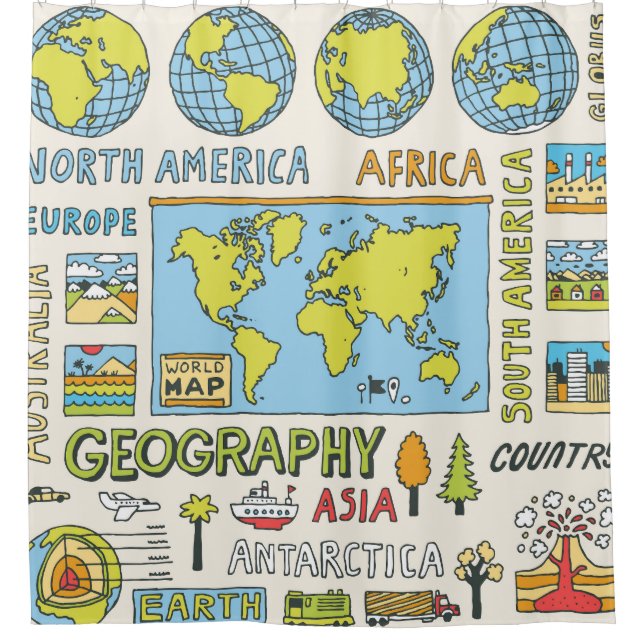 Hand Drawn Vintage Geography Illustration (Front)
