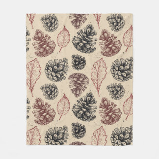 Hand drawn vintage illustrations. Seamless pattern Fleece Blanket