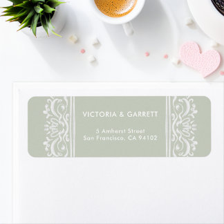 Hand Drawn Vintage Ornate Border on Sage BG