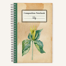 Hand Drawn Wake Robin Personalized Composition