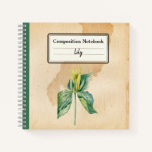Hand Drawn Wake Robin Personalized Composition