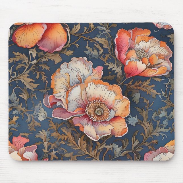 Hand drawn watercolor seamless Floral Pattern Mouse Pad (Front)