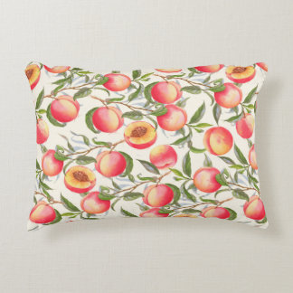 Hand-drawn watercolor seamless pattern with orange accent pillow