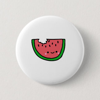 Hand Drawn Watermelon Cartoon Illustration 2 Inch Round Button