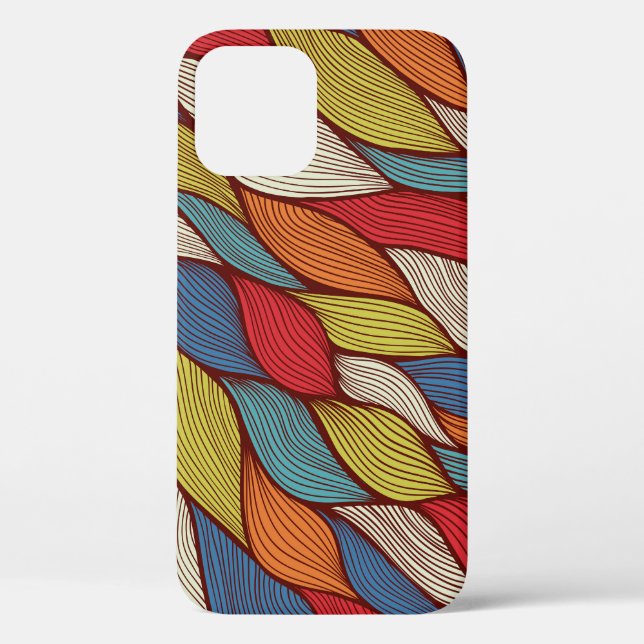 Hand-Drawn Waves: Abstract Seamless Background. Case-Mate iPhone Case (Back)