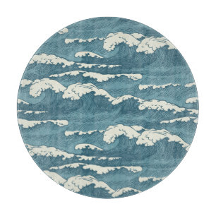 Hand-Drawn Waves Retro Vintage Pattern Cutting Board