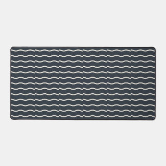 Hand-Drawn Wavy Ticking Stripe | Deep Charcoal 