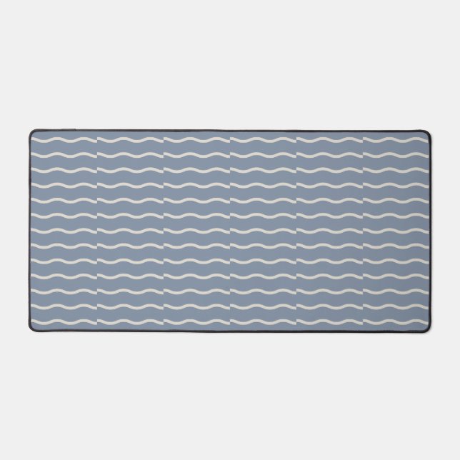 Hand-Drawn Wavy Ticking Stripe | Faded Blue (Recto)