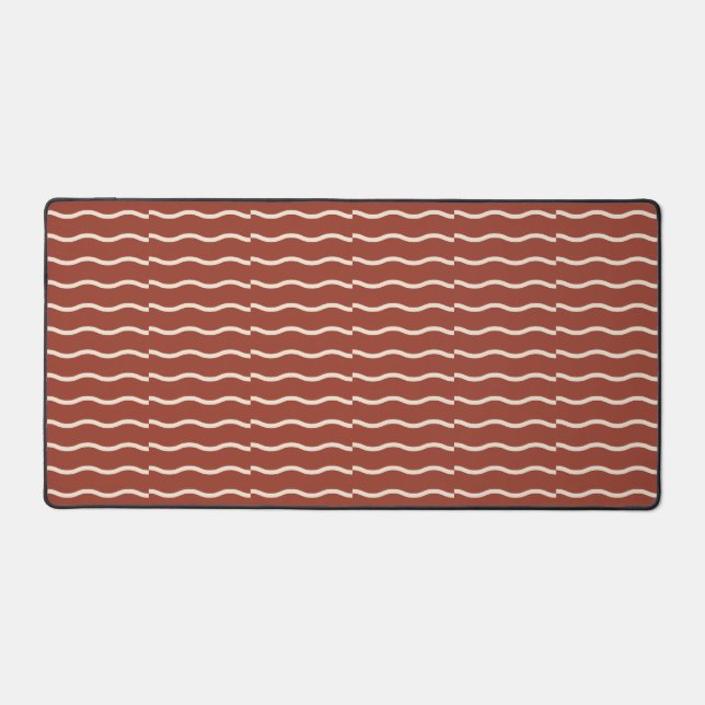 Hand-Drawn Wavy Ticking Stripe | Rust Red (Recto)