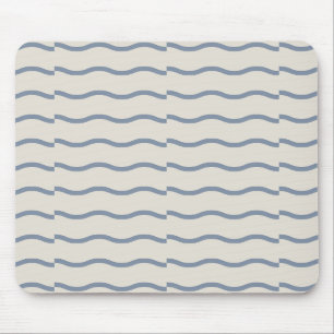 Hand-Drawn Wavy Ticking Stripe   Soft Oatmeal Mouse Pad