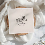 Hand Drawn Wedding Food Napkin<br><div class="desc">Introducing our Mediterranean inspired wedding napkins, a perfect blend of elegance, charm and whimsy to set the tone for your special day. Featuring a delicate, hand-drawn illustration of wedding food in a neutral shade of charcoal, these napkins evoke the serene beauty and timeless romance of the Mediterranean.</div>
