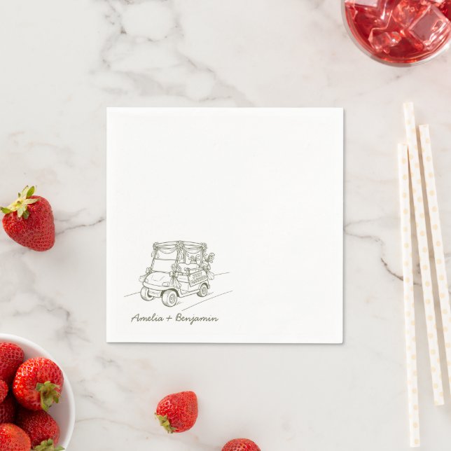 Hand Drawn Wedding Golf napkins (Insitu)