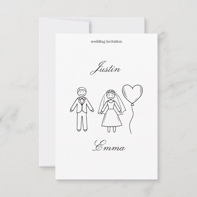 Hand Drawn Wedding Invitation (Front)