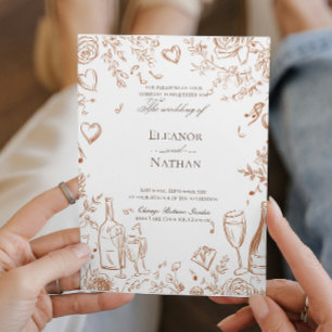 Hand Drawn Wedding invitation