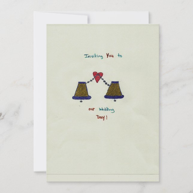 Hand Drawn Wedding Invitation Card (Front)