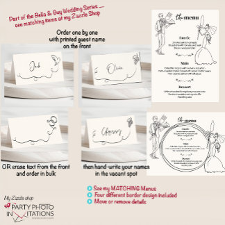 hand drawn wedding place card