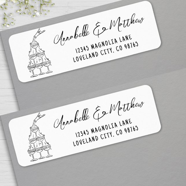 Hand Drawn Wedding Return Address (Hand Drawn Wedding Return Address label)