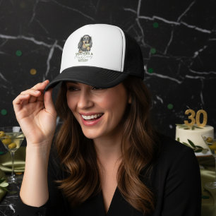 Hand Drawn Weenies and Martinis Dachshund Trucker Hat