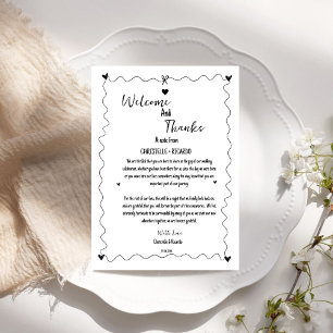 Hand Drawn welcome & thank you wedding guest