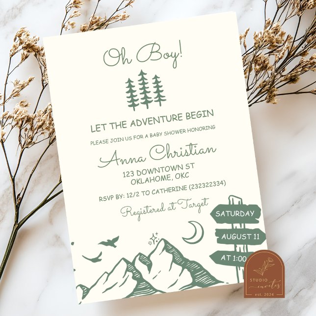 Hand Drawn Whimsical Adventure Baby Shower Invitation (Creator Uploaded)
