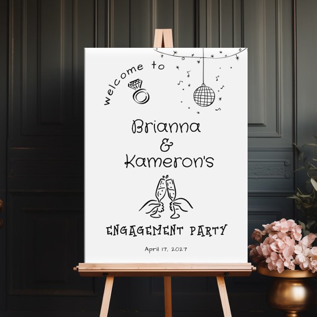 Hand Drawn Whimsical Engagement welcome Poster (Creator Uploaded)