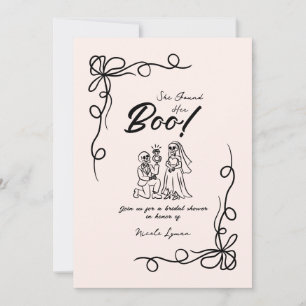 Hand Drawn Whimsical Halloween Bridal Shower Invit Invitation