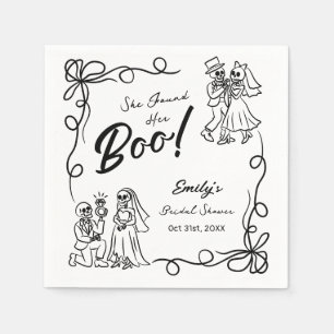 Hand Drawn Whimsical Halloween Bridal Shower Napkin