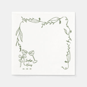 Hand Drawn whimsical Italian wedding Napkin