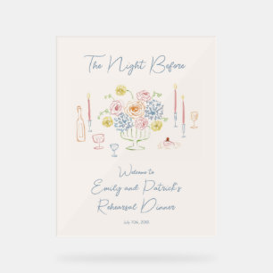 Hand drawn Whimsical Rehearsal Dinner Welcome Sign