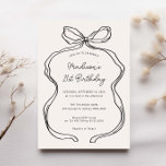 Hand Drawn Whimsical Ribbon 21st birthday party Invitation<br><div class="desc">Designed to coordinate with our Hand Drawn Ribbon Border, this 21st birthday invitation features the popular and chic ribbon border with hand scribble font. If you want to catch your guest's attention with this unique design, this suite is perfect for you. For more advanced customization of this design, e.g. changing...</div>