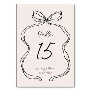 Hand Drawn Whimsical Ribbon Border Table Number