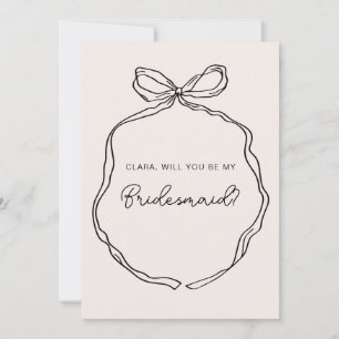 Hand Drawn Whimsical Ribbon bridesmaid card
