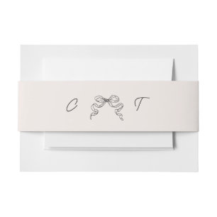 Hand Drawn Whimsical Ribbon Invitation Belly Band