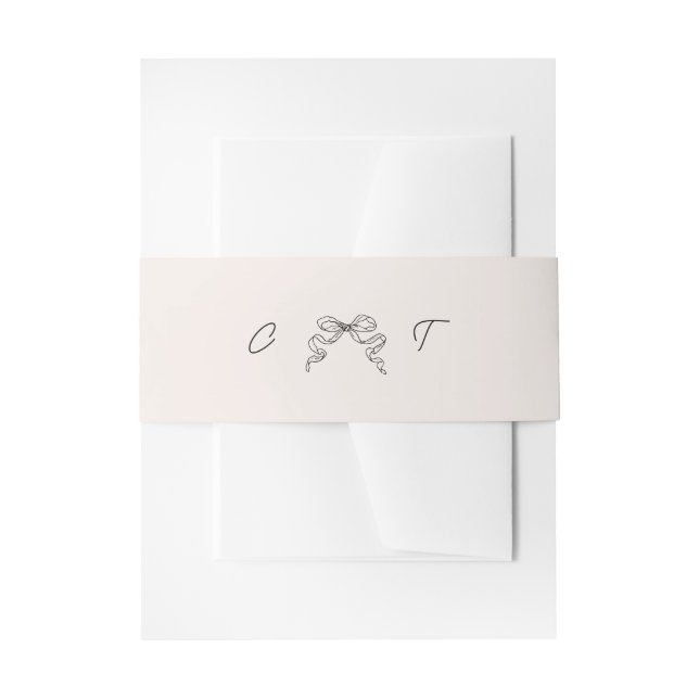 Hand Drawn Whimsical Ribbon Invitation Belly Band (Front Example)
