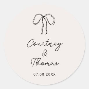 Hand Drawn Whimsical Ribbon wedding label