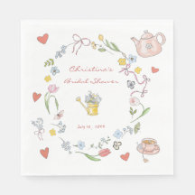 Hand Drawn Whimsical Tea Bridal Shower
