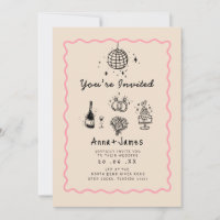  hand drawn whimsical trendy funky wedding