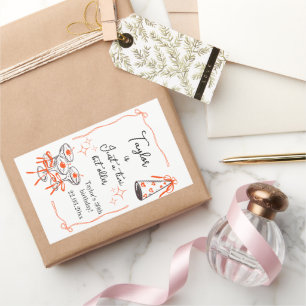 Hand Drawn Whimsical Vintage 30th birthday Martini Sticker