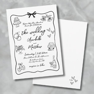 Hand Drawn Whimsical Wedding Invitation
