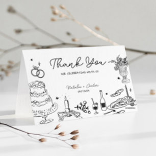Hand Drawn Whimsical Wedding Thank You