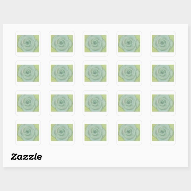 Hand-drawn White Rose Sticker (Feuille)