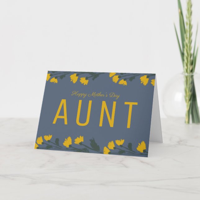 Hand Drawn Wild Floral Mother's Day Aunt Card (Front)
