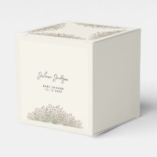 Hand Drawn Wildflower Baby Shower  Favor Box