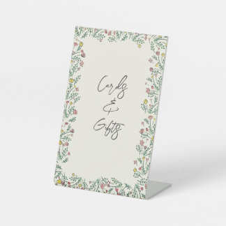 Hand Drawn Wildflower Cards & Gifts Baby Shower Pedestal Sign